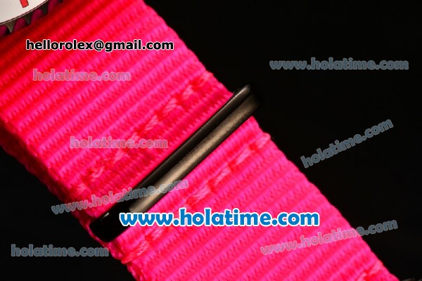 Rolex Sea-Dweller Deepsea Asia 2813 Automatic PVD Case with Hot Pink Nylon Strap and White Markers - Click Image to Close